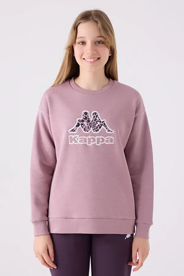 Детские свитшот для девочек с длинным рукавом Kappa, Purple — фото 2