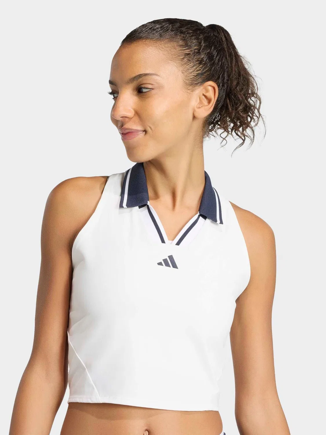 Топ теннисный Crop Tank Pro adidas, белый — фото 4