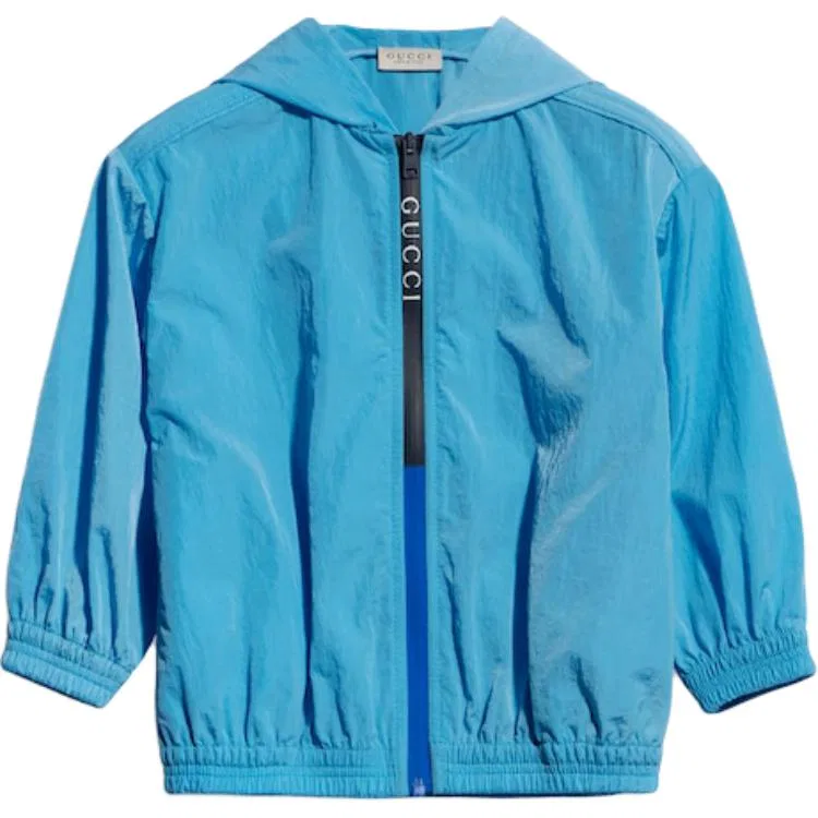 Детская куртка с капюшоном, Light Blue, GUCCI