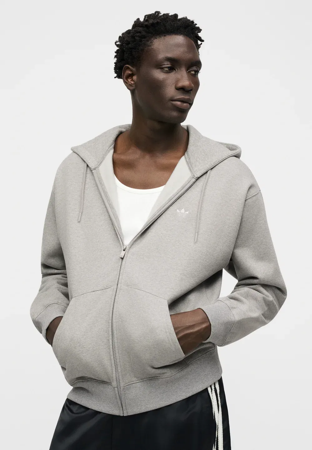 Толстовка на молнии Adidas Originals, Medium Grey Heather — фото 4