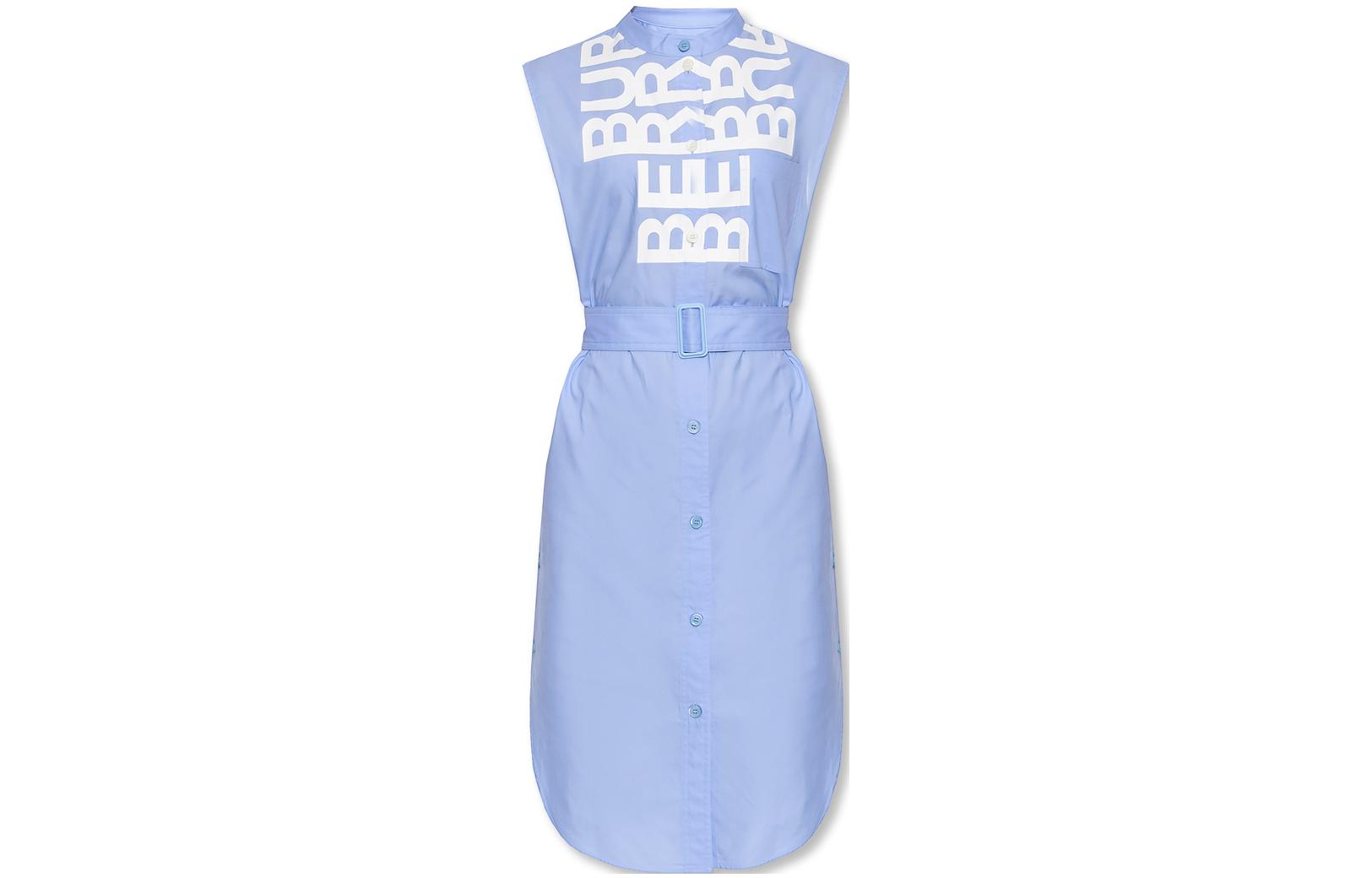 

Платье без рукавов с логотипом Burberry, Light Porcelain Blue