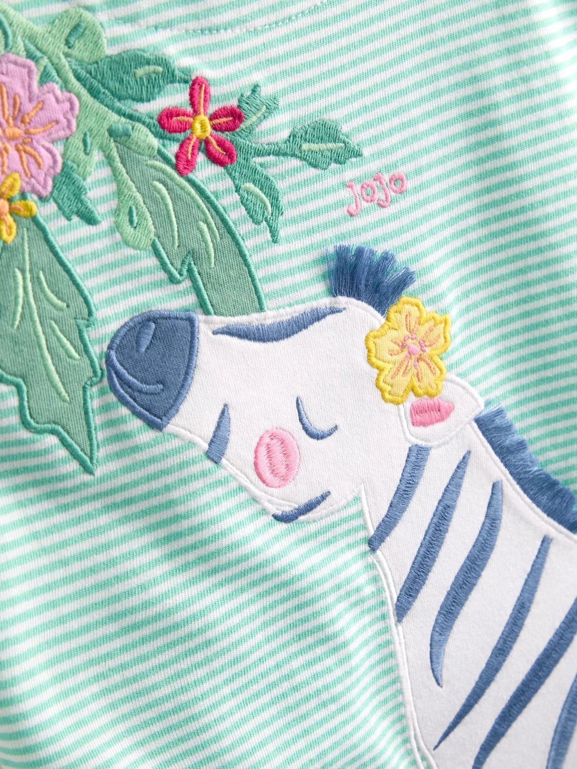 Футболка с аппликацией зебры, Green Safari Zebra, JoJo Maman Bébé, зеленая — фото 4