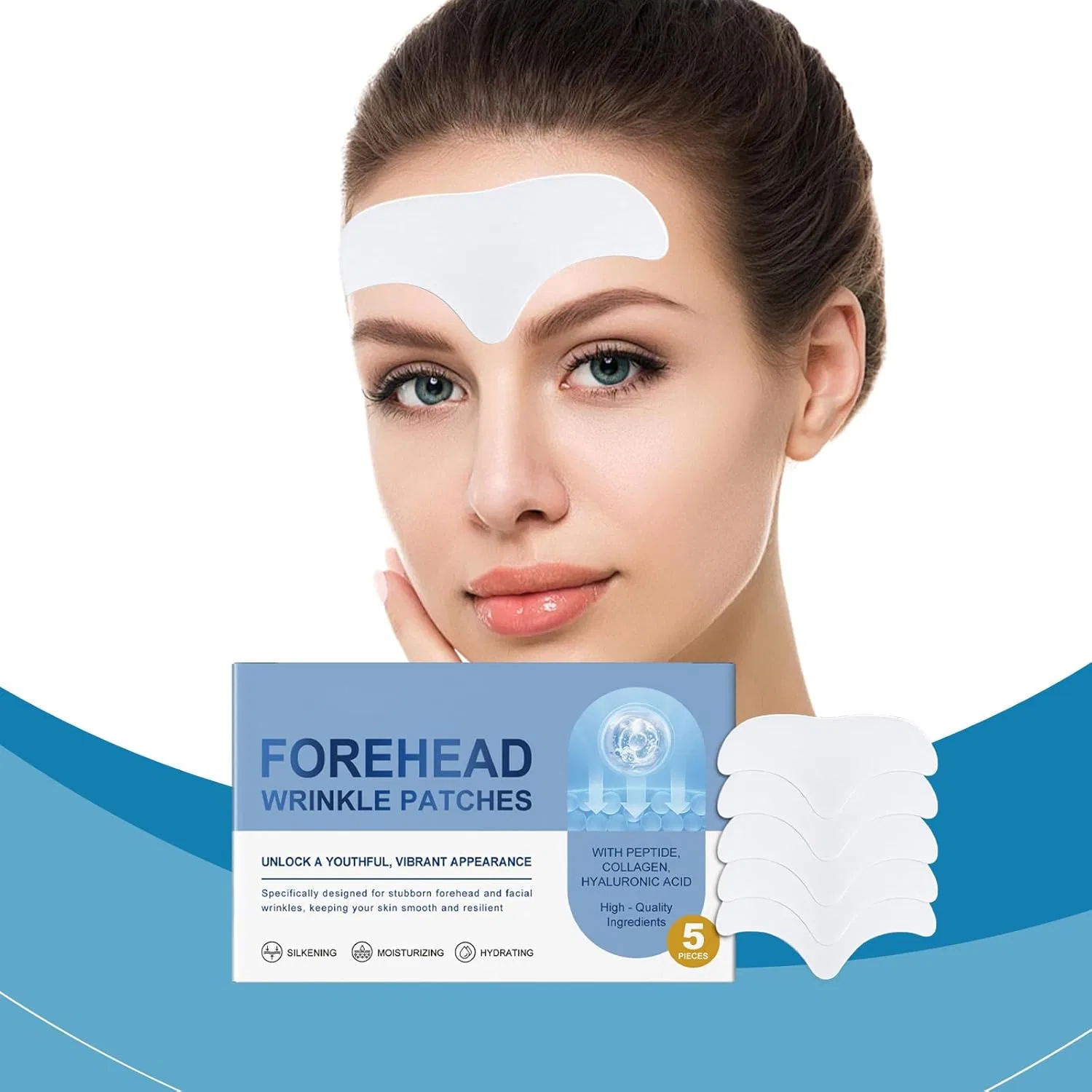 Патчи для лица от морщин на лбу, Silicone Face Tape, 15 шт, 2 Box-10 Pieces Generisch — фото 4