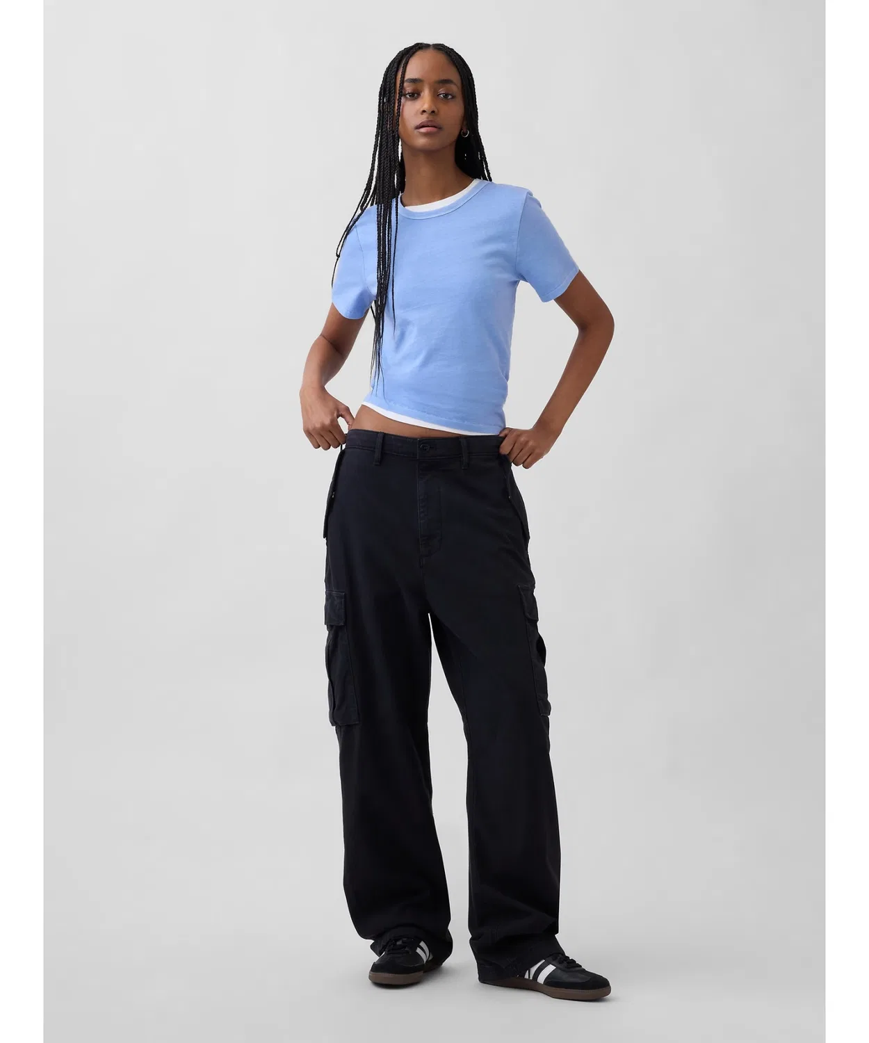 Женская футболка с длинным рукавомиз органического хлопка Vintage Soft GAP, Красный — фото 2