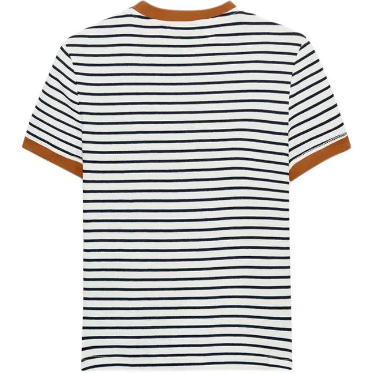 Женская футболка с круглым вырезом Nude/Sea Blue ZARA — фото 3