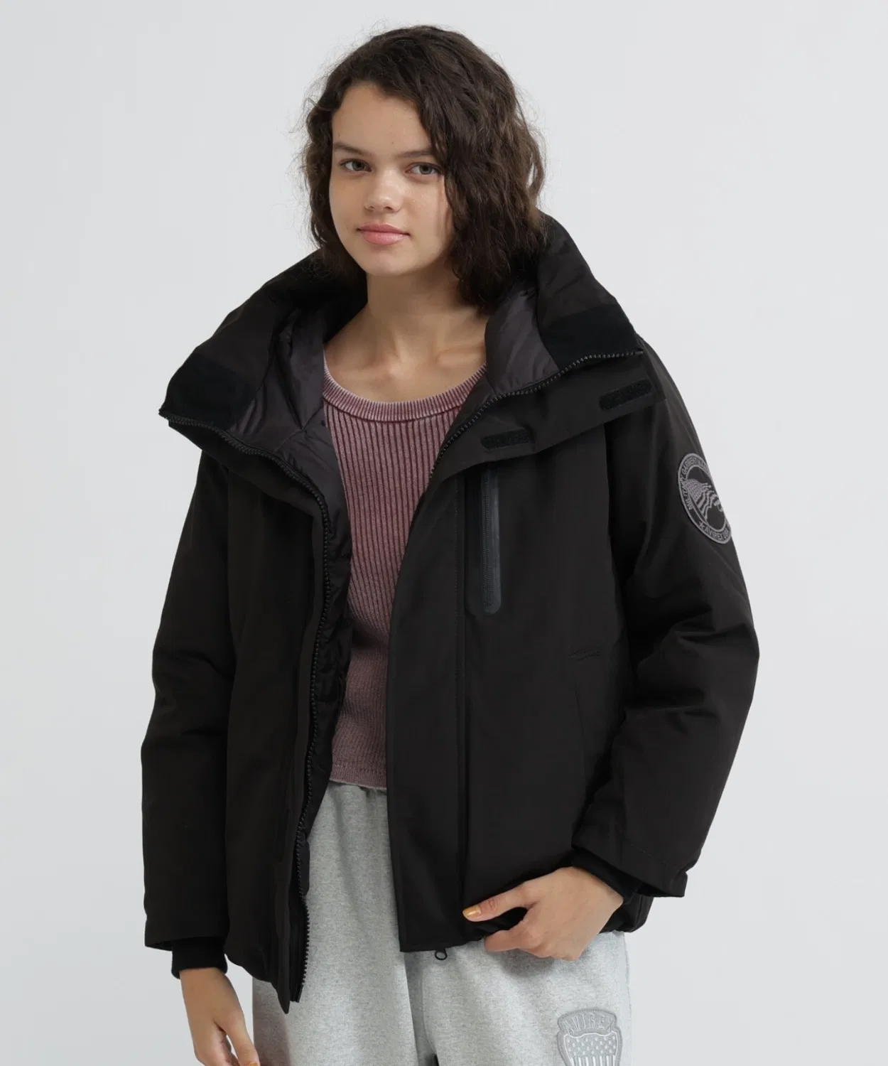 Детский пуховик с капюшоном MILITARY FUNCTION DOWN Ⅱ AVIREX, Black
