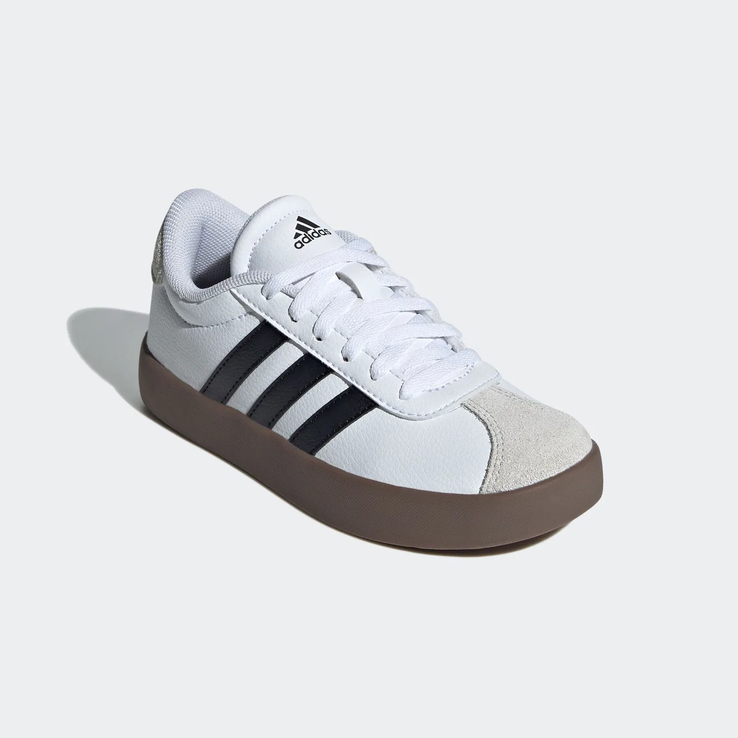Детские кроссовки с замшевым верхом Adidas VL Court 3.0, Cloud White/Core Black/Grey One