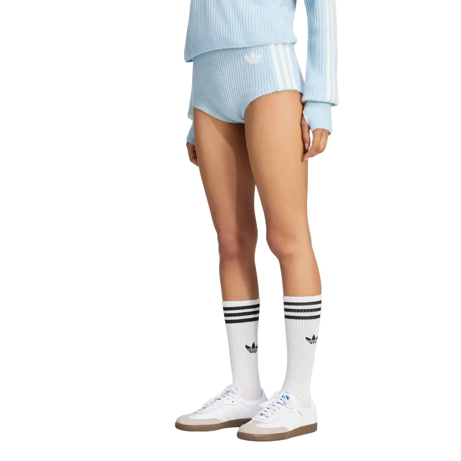 Женские шорты Jennie Knitted Short Shorts Asia Sizing 'Wonder Blue' adidas, Wonder Blue — фото 3