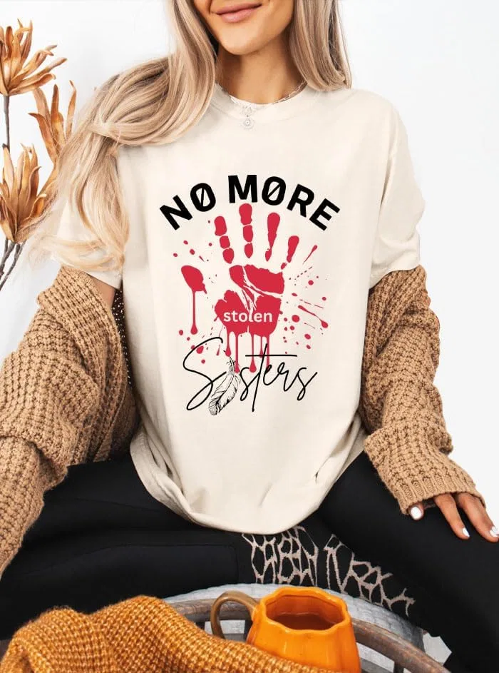 Футболка с принтом No More Stolen Sisters Regular Fit, Sky Blue — фото 2