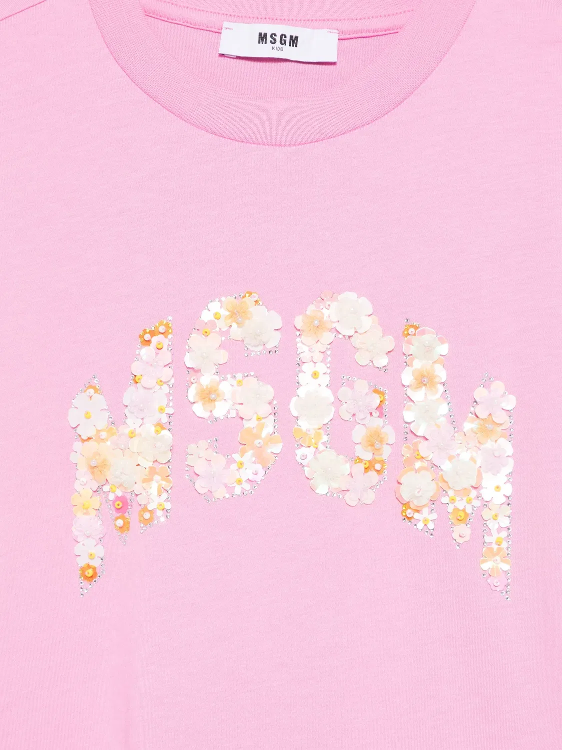 MSGM Футболка из 100% хлопка розового цвета — фото 2