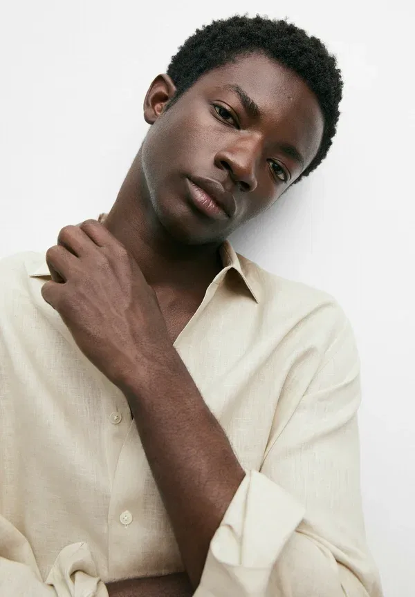 Рубашка из льна Shirt Massimo Dutti, Beige, бежевый — фото 4