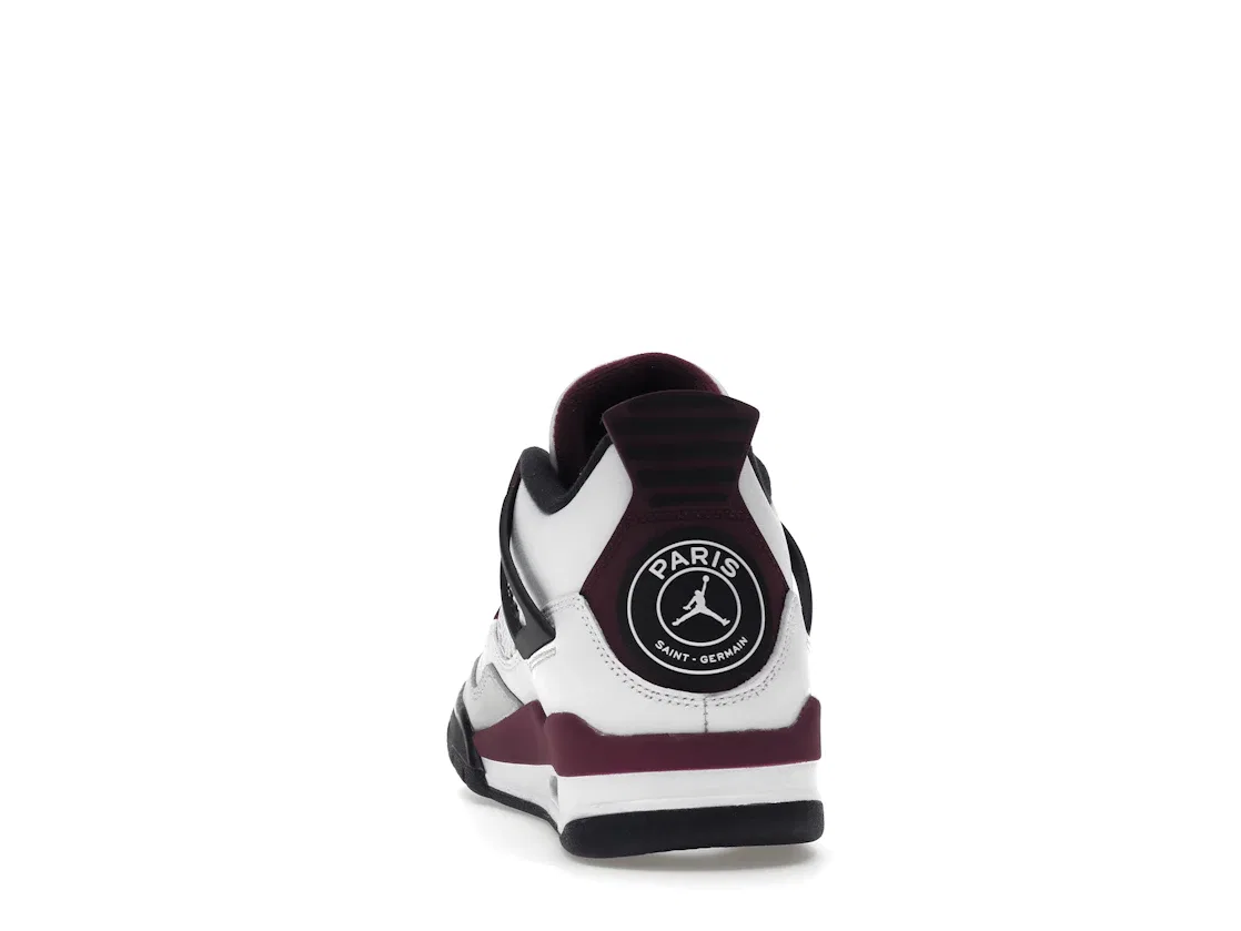 Детские кроссовки Lifestyle с принтом Jordan 4 Retro PSG Paris Saint-Germain Jordan, White/Bordeaux-Neutral Grey-Black — фото 4