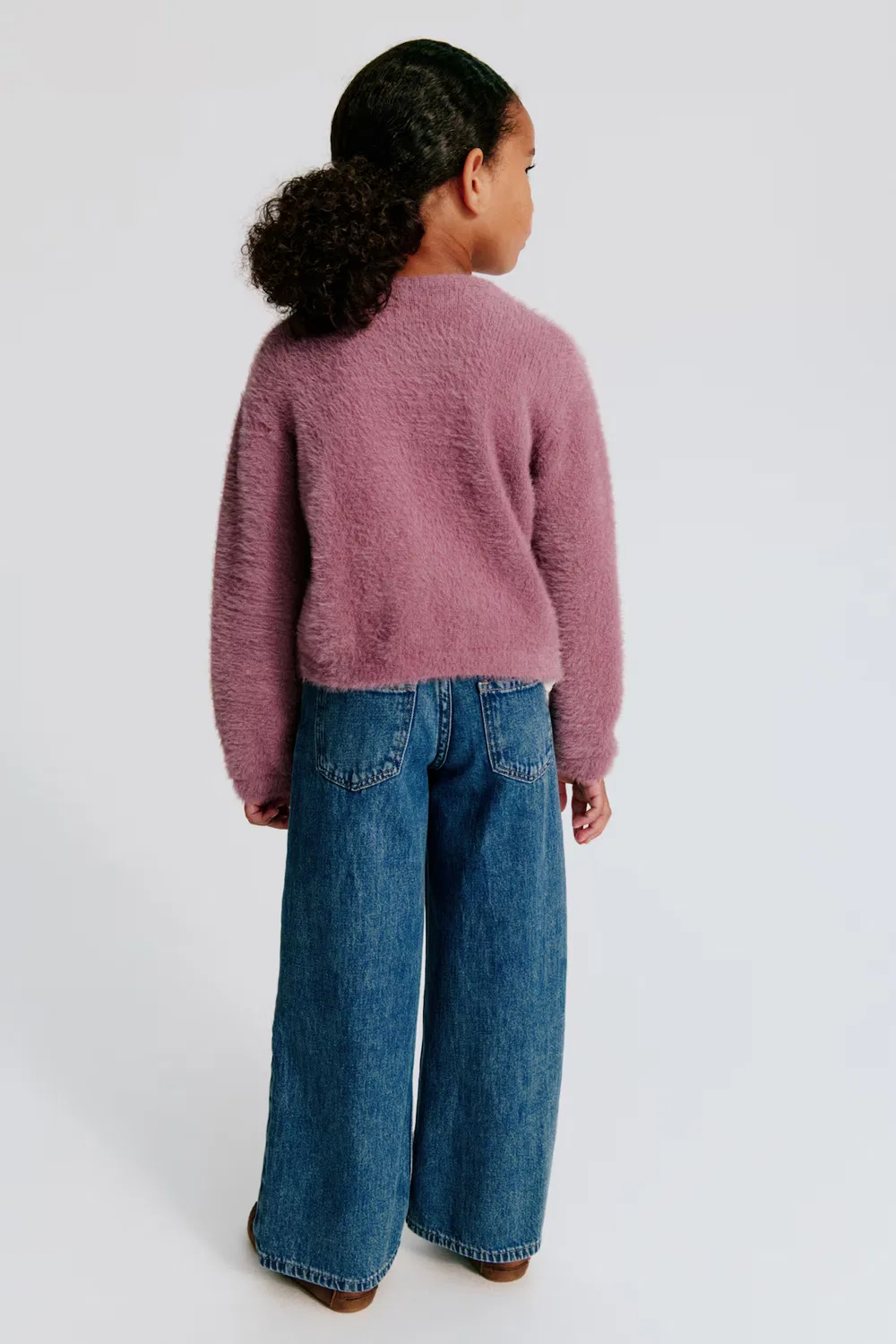 Джинсы с широкими штанинами и декоративным рисунком H&M, Denimblau/Blumen — фото 3
