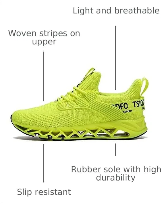 Детские кроссовки для бега с принтом TSIODFO, Fluorescent Green — фото 3