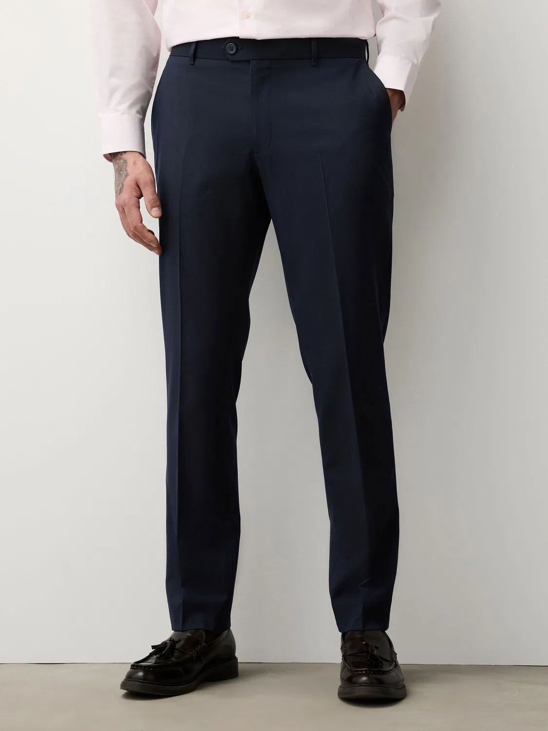 Брюки классические прямые Slim Fit Next, темно-синие