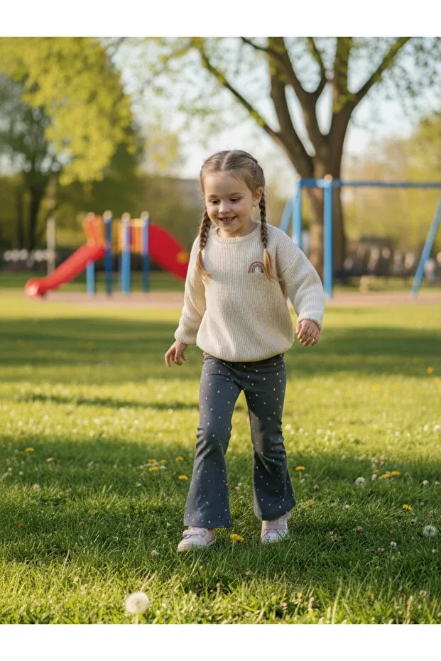 Детские леггинсы для девочек хлопковые Basics Mama Yoyo Baby&Kids, Gri — фото 2