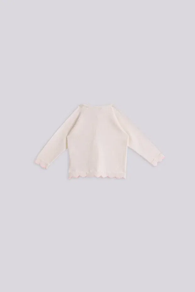 Детский кардиган для девочек хлопковый Layette, White — фото 2