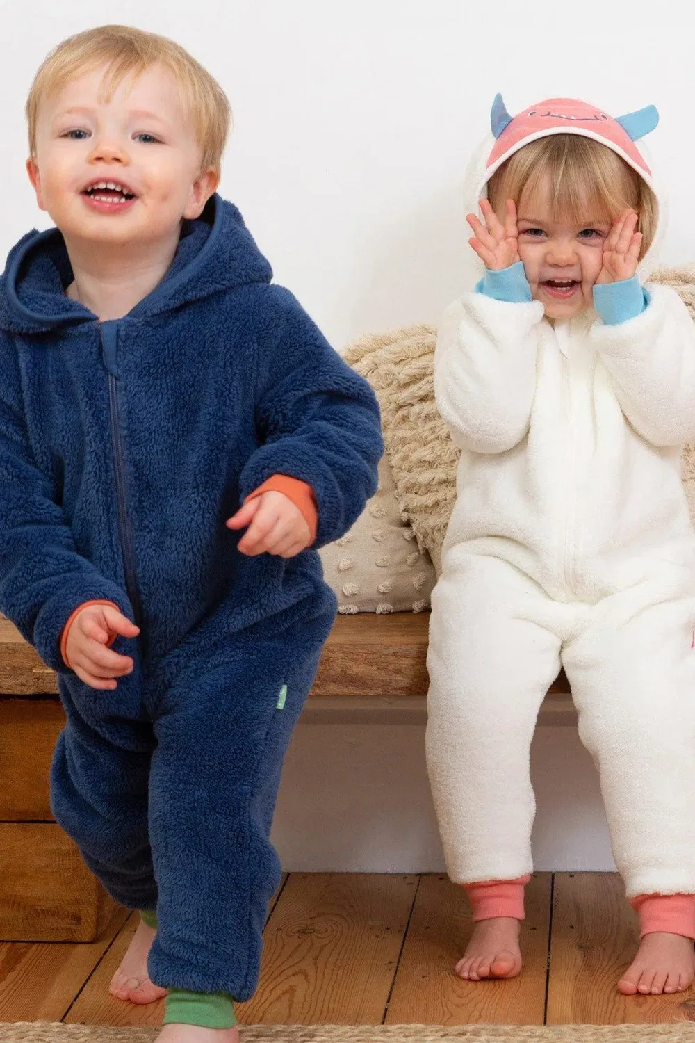 Детский флисовый комбинезон Huggle Bub Kite, Cream — фото 4