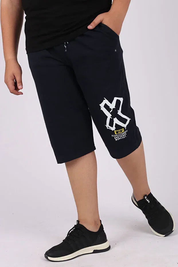 Детские шорты для мальчиков с принтом 3-шт Çiggo Kids, Gray-Black-Navy Blue — фото 4