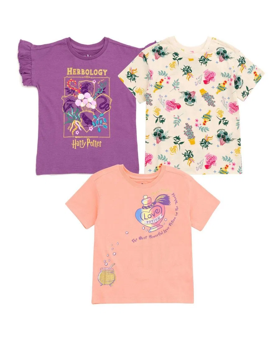 Детская футболка с длинным рукавом с принтом Harry Potter, Purple Cream Peach