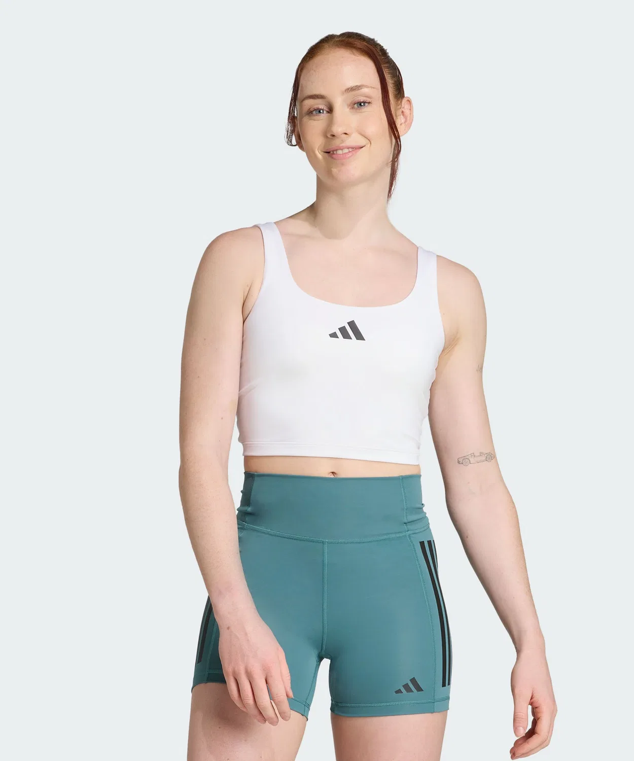 Женский топ-бра без рукавов Climacool Light Support Tank Adidas, White — фото 3