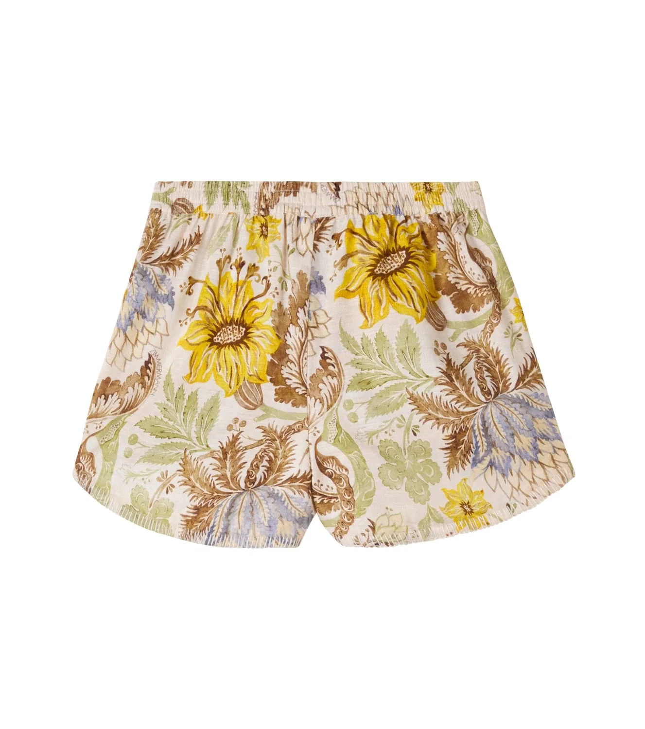 Шорты хлопковые с цветочным принтом Zimmermann Kids, белый — фото 4
