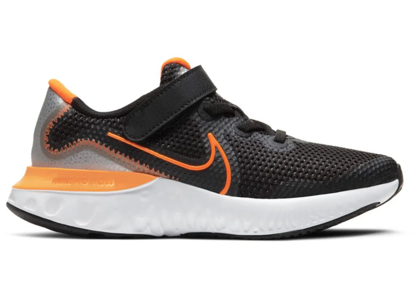 Детские кроссовки Lifestyle Nike Renew Run Nike, Black/Chrome/Particle Grey/Total Orange
