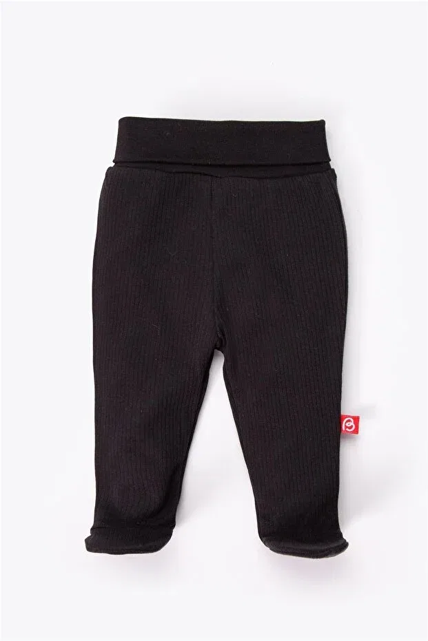 Детские брюки для девочек хлопковые Pants with socks 2-piece Bebetto, Black — фото 4