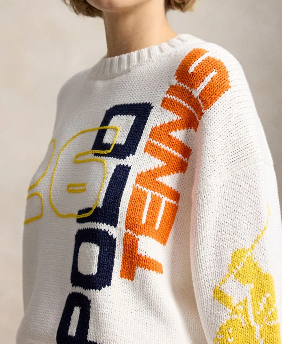 Свитер с принтом из хлопка, модель US Open Graphic Logo Polo Ralph Lauren, Nevis Multi — фото 4