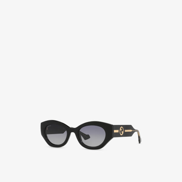 Солнцезащитные очки Gucci «кошачий глаз» из ацетата, черный — фото 2