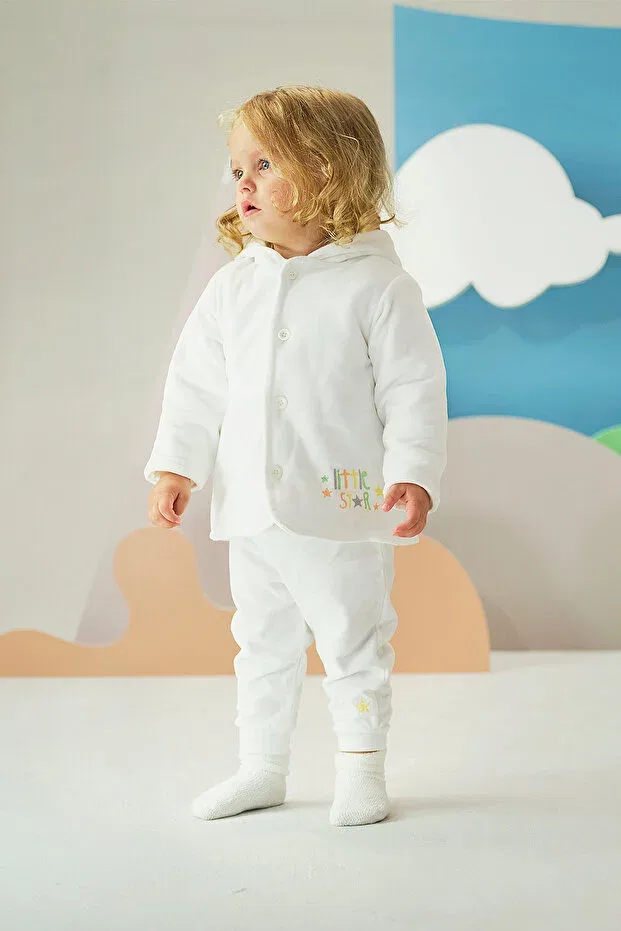 Детский кардиган с капюшоном Minycenter, White