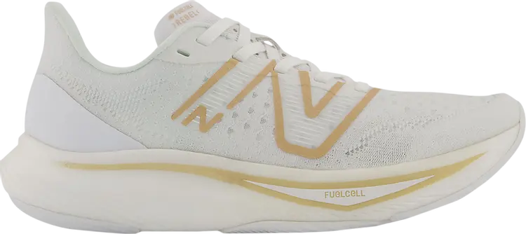 

Кроссовки New Balance Wmns FuelCell Rebel v3 'White Gold Metallic', белый