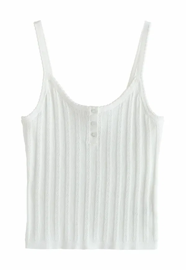 Топ с кружевной каймой Regular fit pointelle camisole vest top Next, white, белый