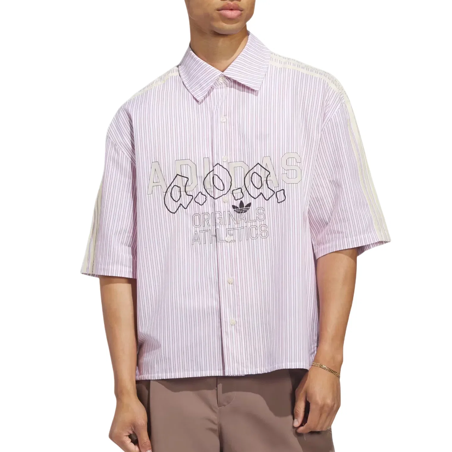 Мужская рубашка с длинным рукавом Adidas AOA Button Up Shirt, Красный — фото 2