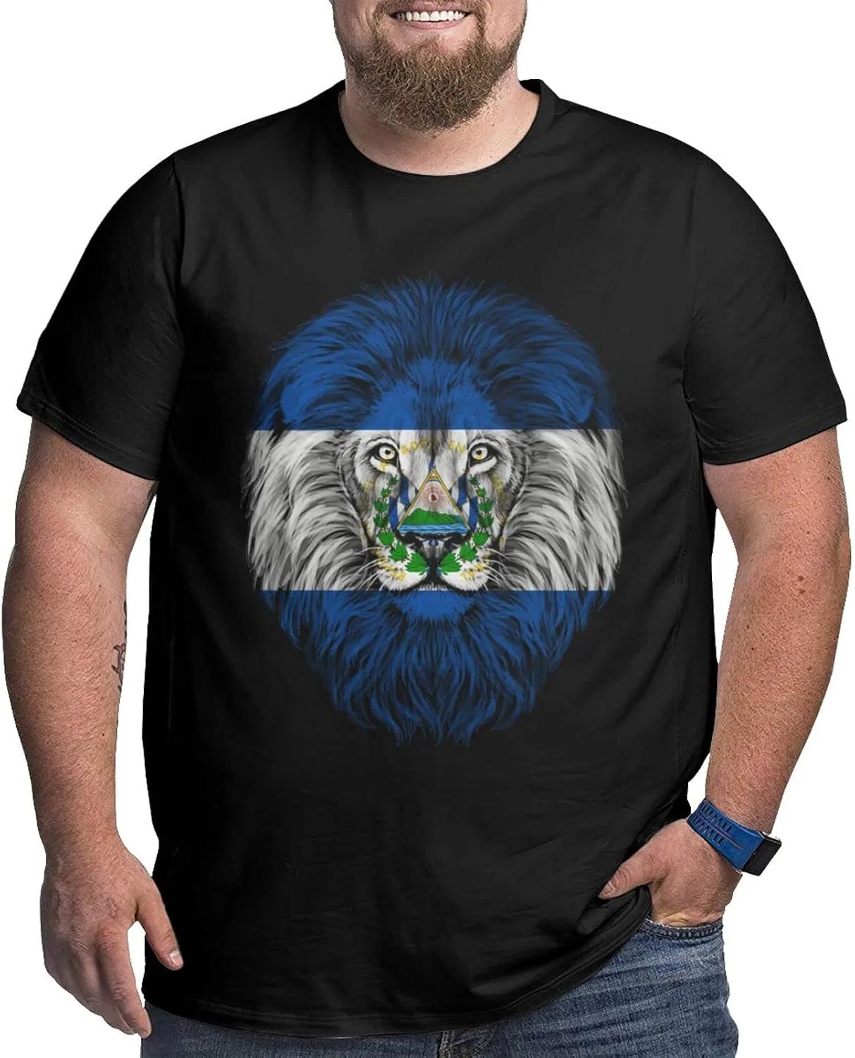 Мужская футболка с принтом Lion, Regular Fit, El Salvador Flag Lion