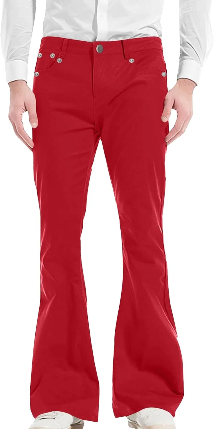 Джинсы клеш, Regular Fit, Красный