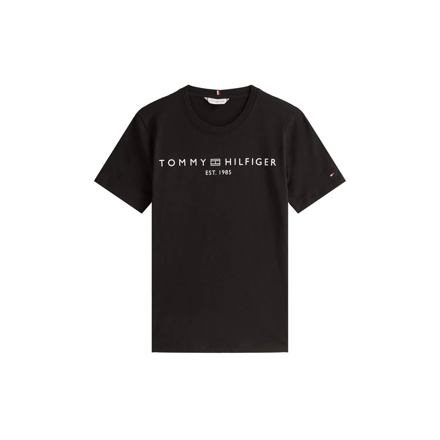 Женская хлопковая футболка с коротким рукавом Tommy Hilfiger, Black — фото 3