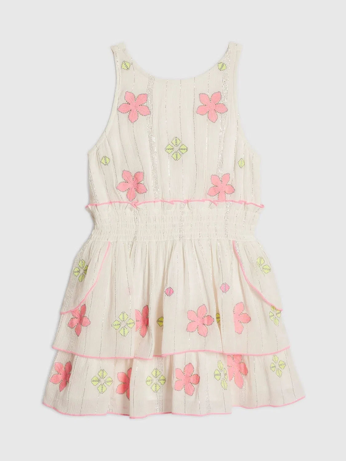 Платье с цветочной вышивкой River Island, белое