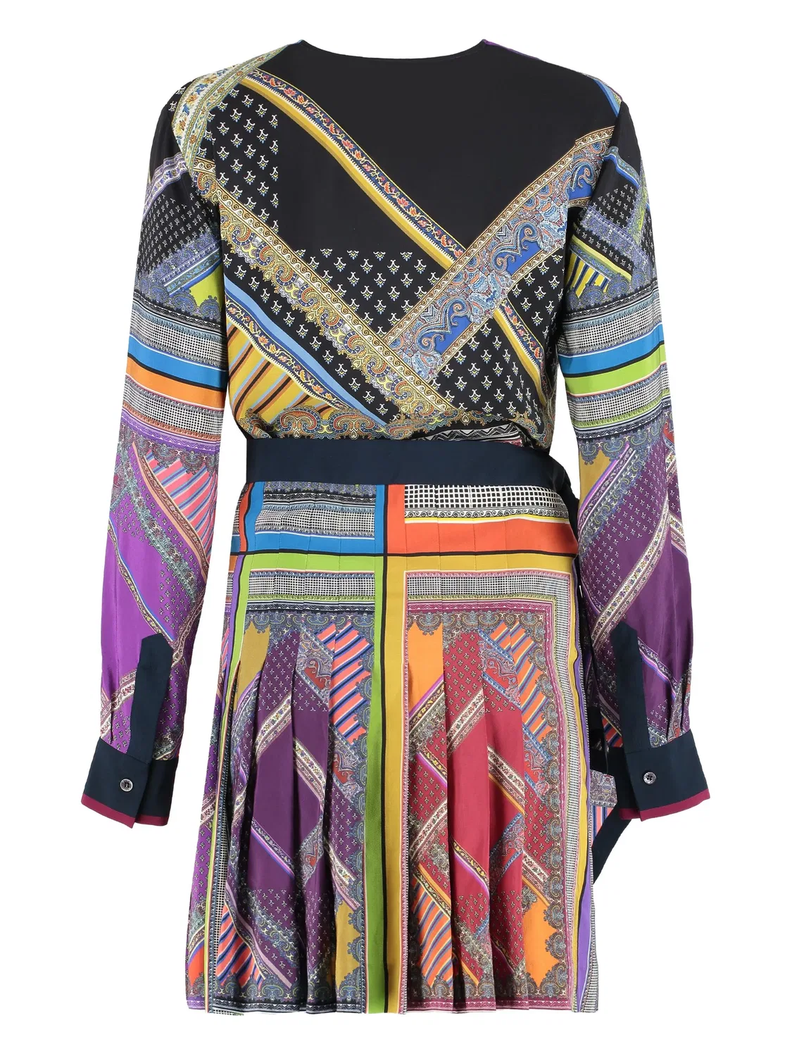 Платье с принтом и складками ETRO, черный — фото 2