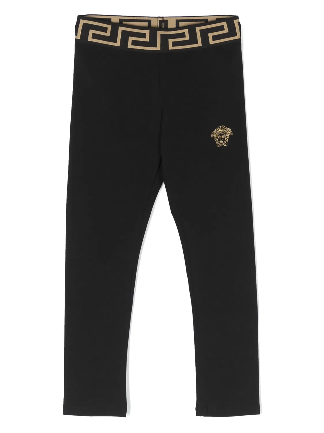 Леггинсы с вышивкой Медузы Versace, черный