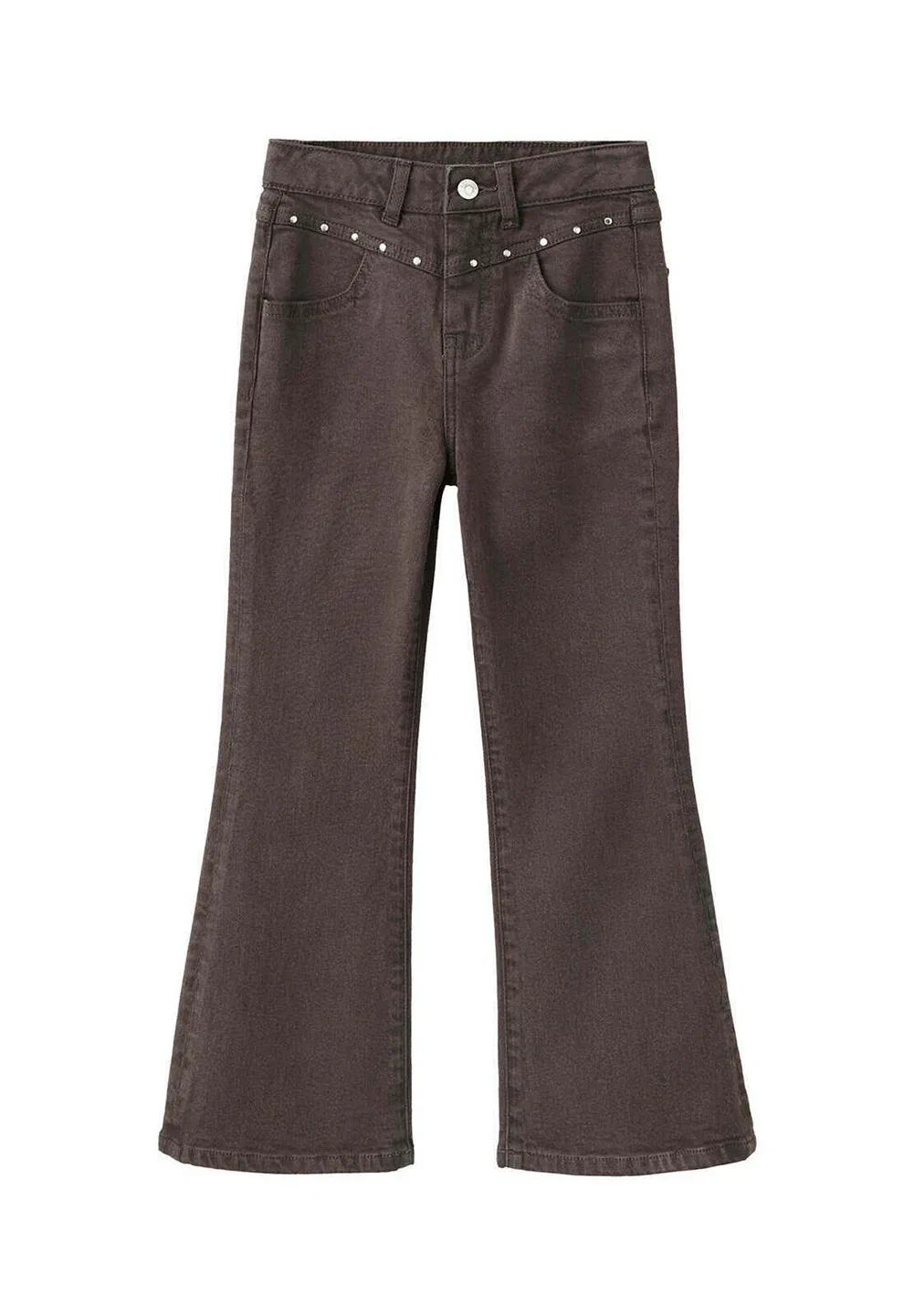 Детские джинсы-клеш Mango Kids, Dark Brown