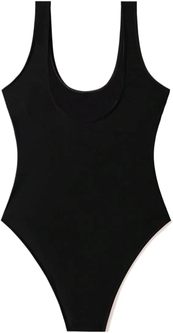 Женский цельный купальник с высокой талией Monokini, Black