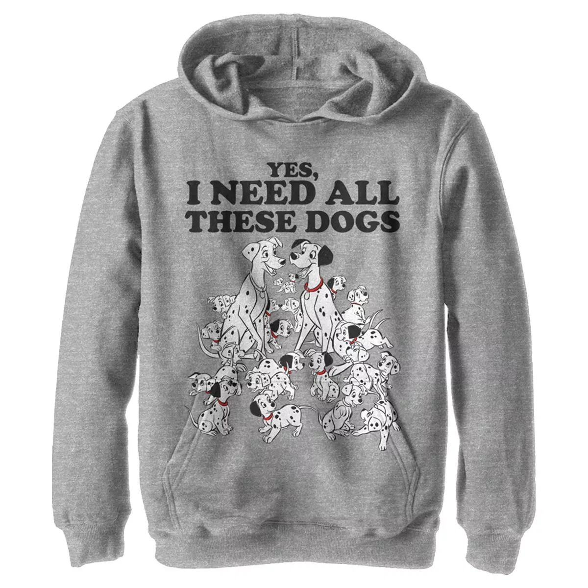 Детский худи с принтом Yes, I Need All These Dogs 101 Dalmatians, Athletic Heather
