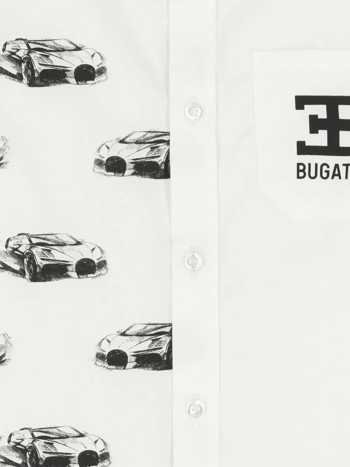 Рубашка с принтом автомобиля Bugatti, белый — фото 2