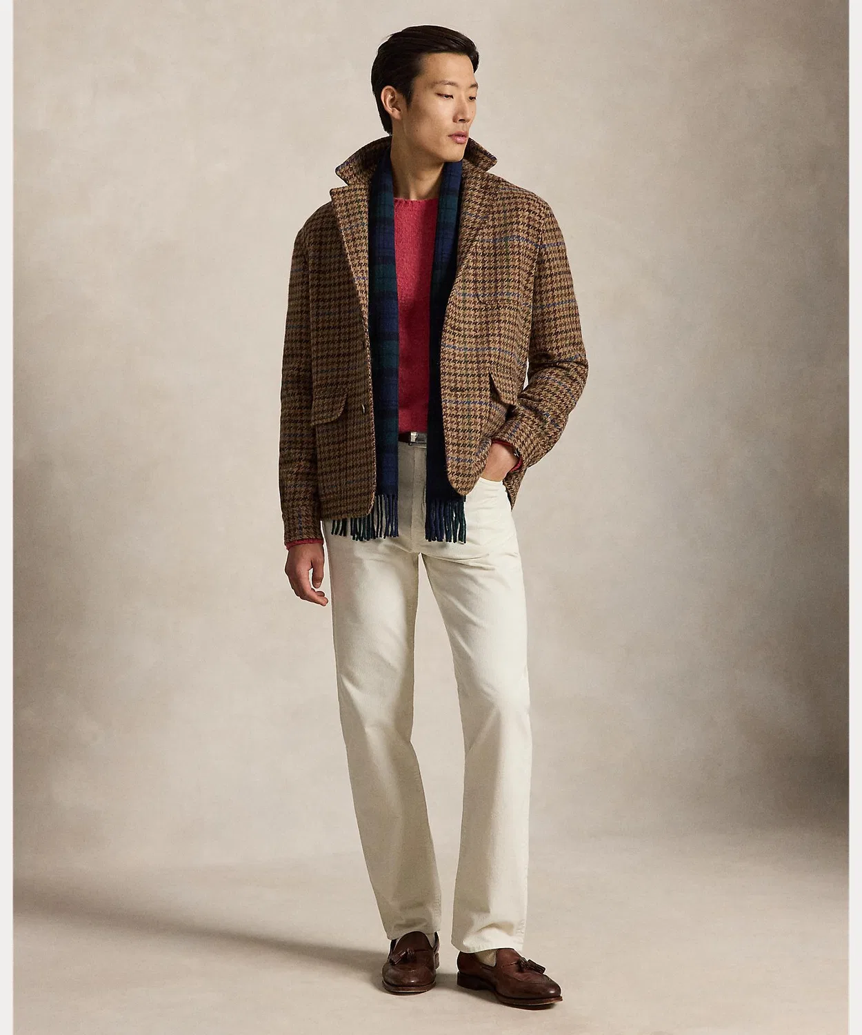 Мужские классические брюки из вельвета с пятью карманами Straight Fit Corduroy Pants POLO RALPH LAUREN, White