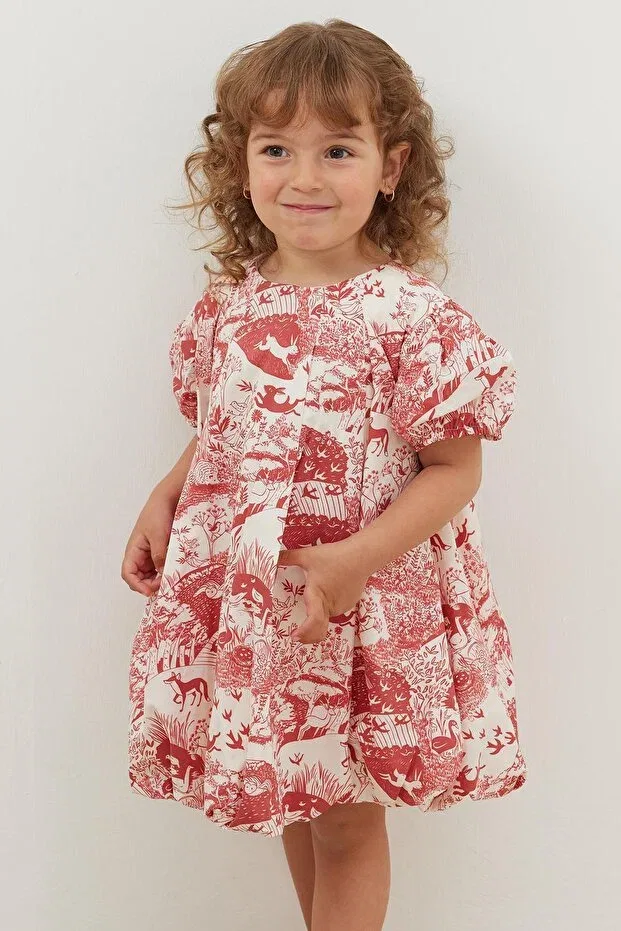 Детское платье для девочек с принтом Balloon Dress Fahhar Kids, Red — фото 4