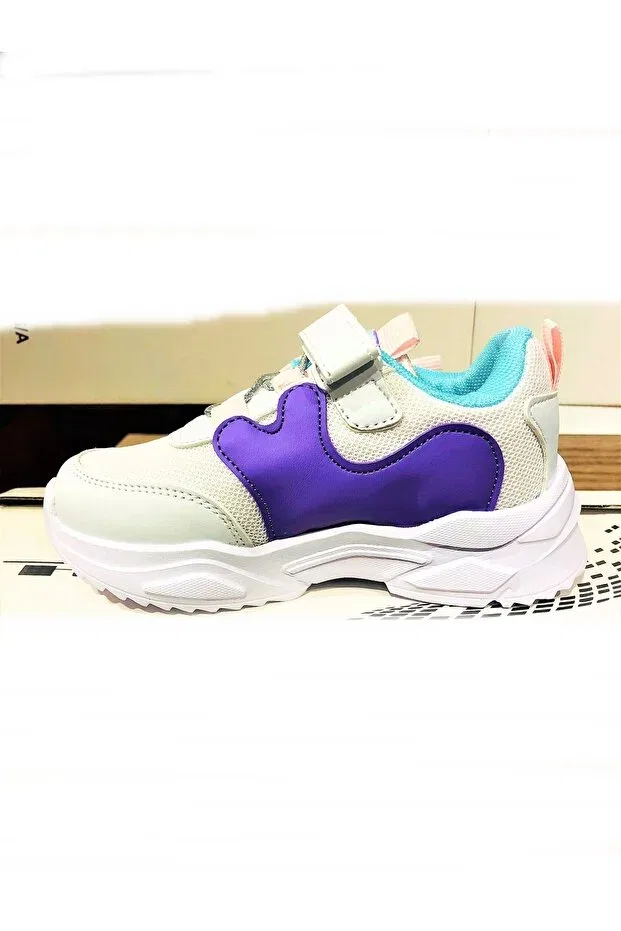 Детские кроссовки для девочек с ортопедической подошвой Cool, White Purple — фото 3