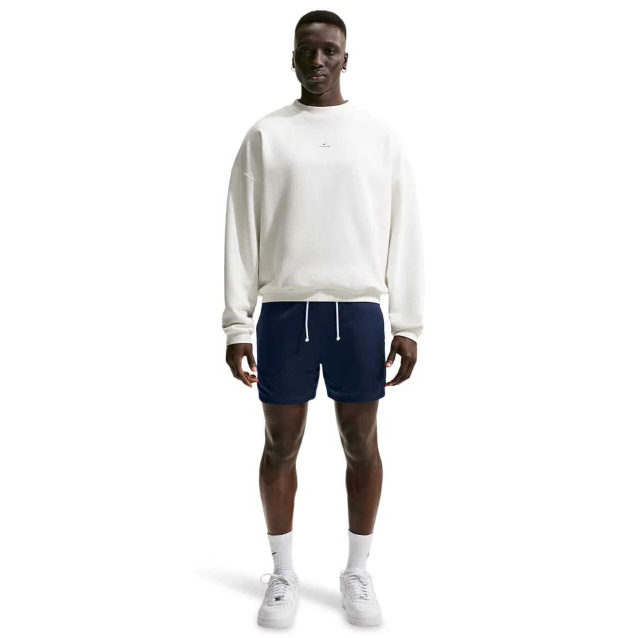Мужские шорты Dri-FIT Standard Issue Mesh 5IN Nike, цвет Pale Ivory/Midnight Navy/Pale Ivory — фото 3