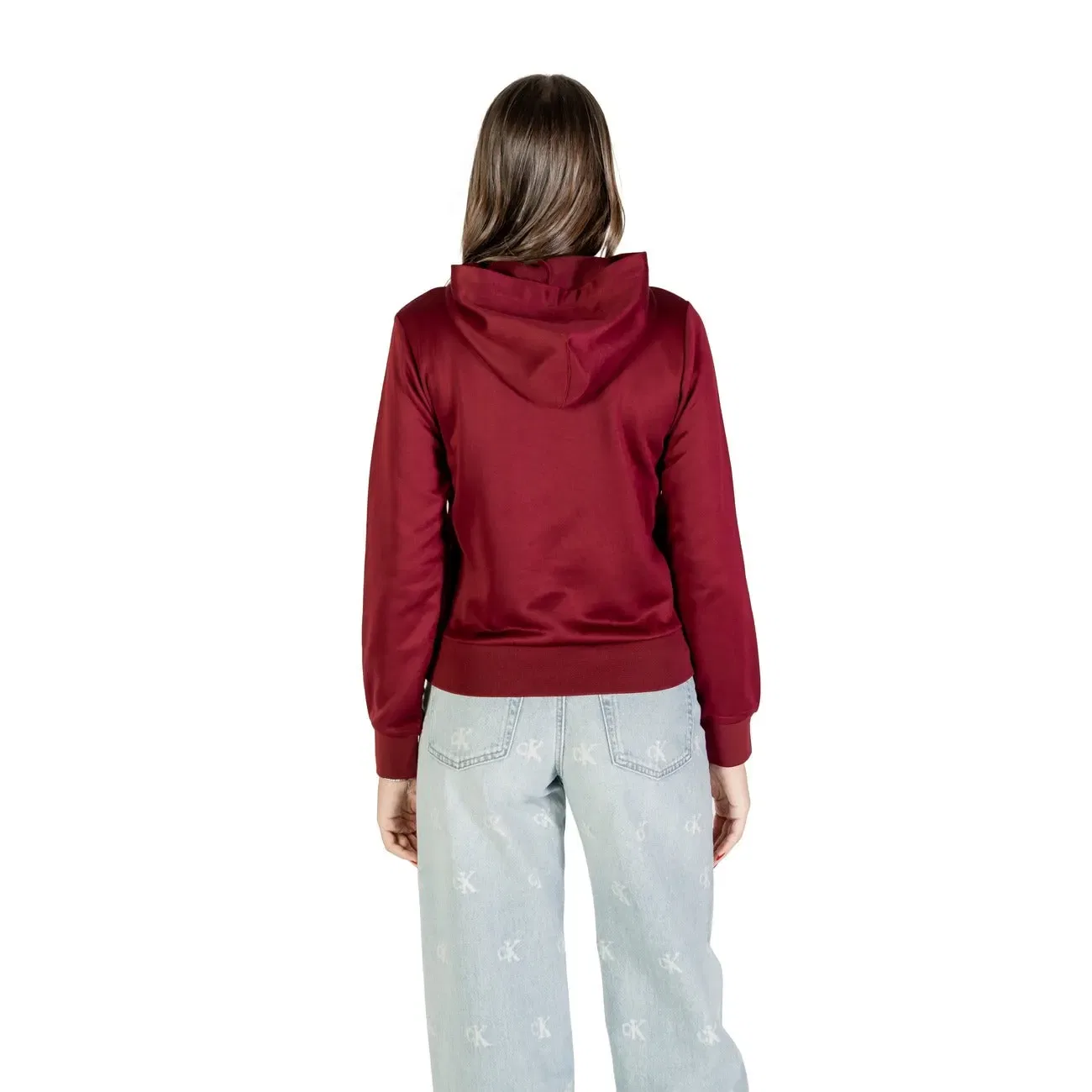 Свитшот женский с принтом Bordeaux Calvin Klein, бордовый — фото 2