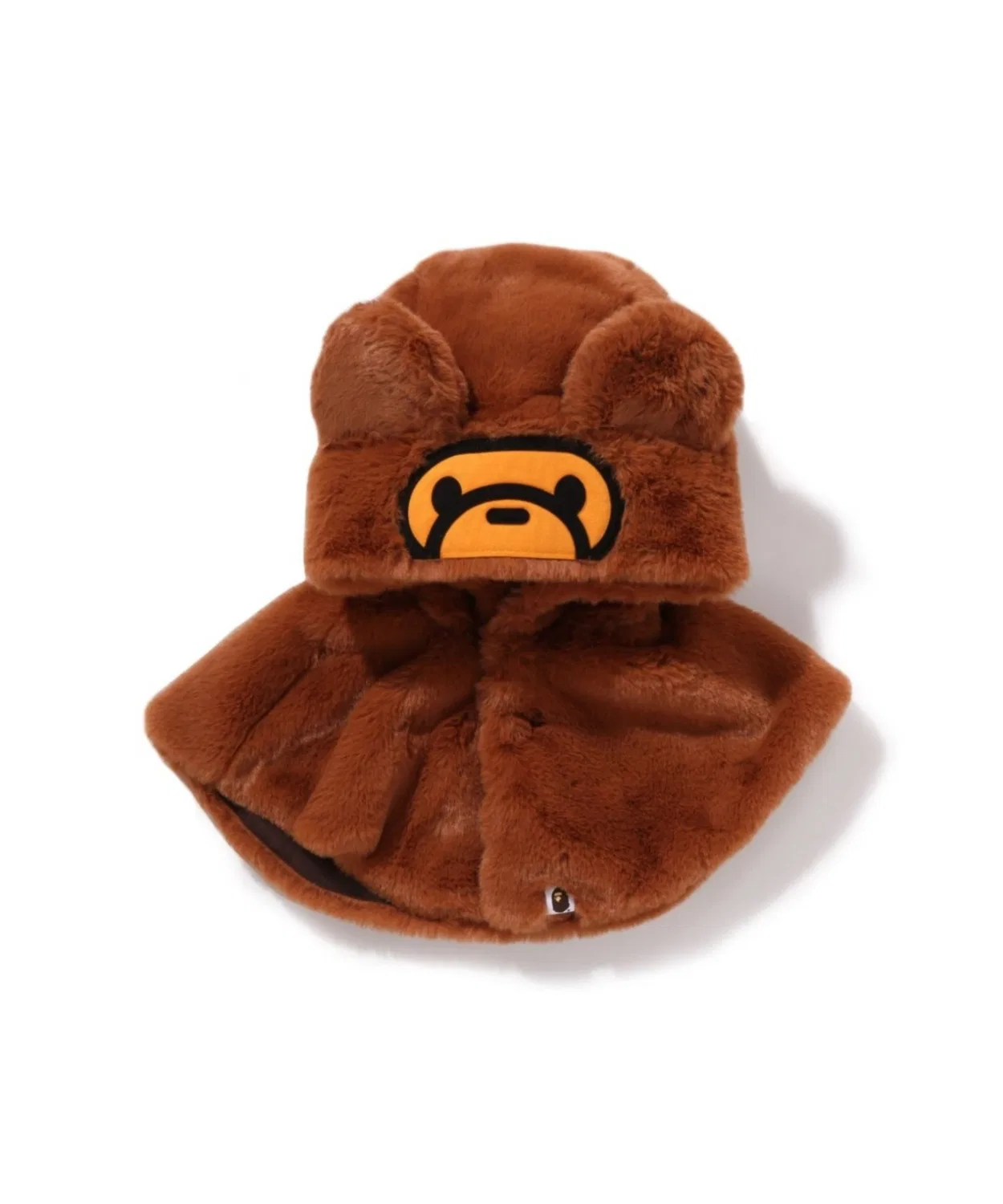 Детская пончо из флиса BABY MILO Fluffy Cape A BATHING APE, Коричневый